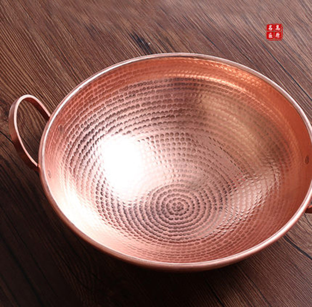 Pure Purple Copper Frying Pan Handmade Thickened Red Copper Pot