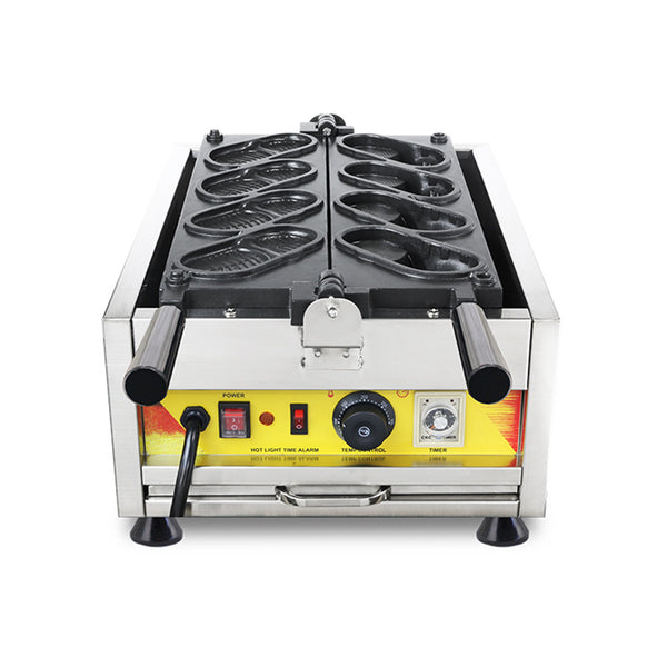 Electric Shoes Shape Waffle Making Machine Non-stick Coating 4pcs Shoe Shaped Bread Maker Baker Commercial