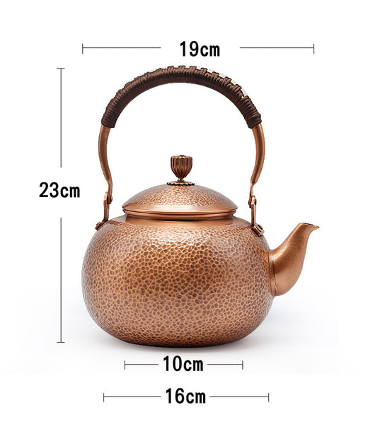 Copper pot kettle teapot pure copper handmade copper thickening health pot vintage retro tea gift tea set