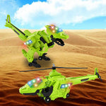 Electronic Dinosaur Helicopter transformationlight Universal Wheel car Music Automatic Transformer Toy Children Gift