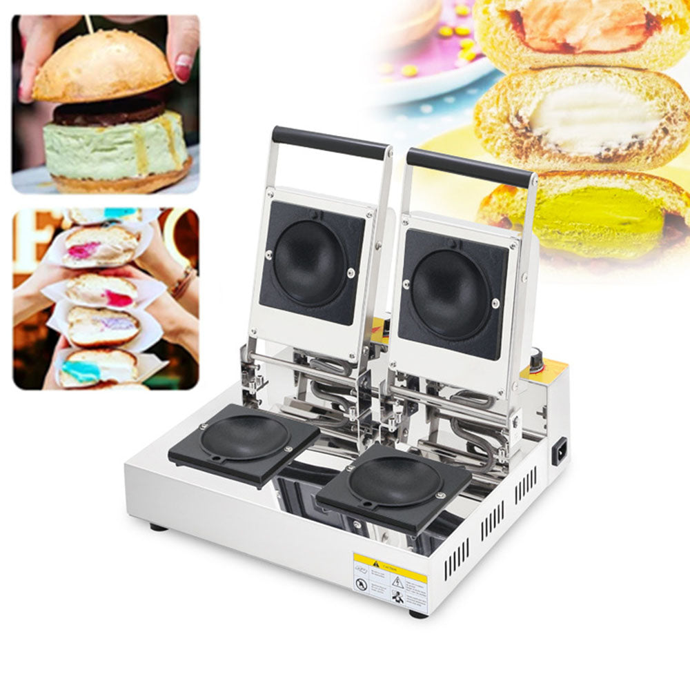 Ice Cream Krapfen Warmer Italian Brioche Bread Maker Electric Ice Cream  Sandwich Machine Dessert Gelato Panini Press Donut