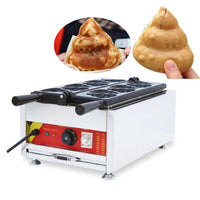 Commercial Nonstick Electric 6pcs Korean Poop Bread Poo Shaped Waffle Maker Iron Machine Baker Mold