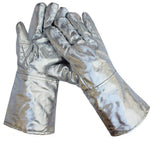 High Temp Heat Resistant Aluminized Safety Welding Work Gloves 38cm / 14.96" Oven Mitt