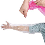50pcs Disposable Veterinary Insemination Rectal Long Gloves Long Full Arm 85cm for Veterinary