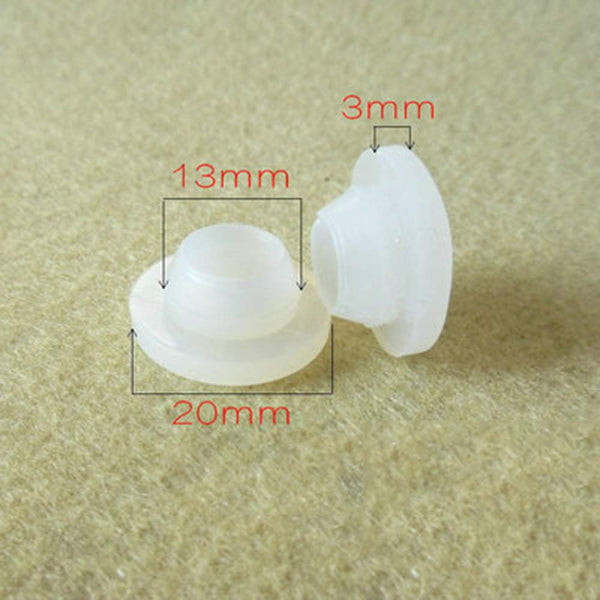 1000pcs/lot 20mm White Silicone Rubber Stopper Plug for Medical Glass Bottle Vials