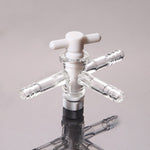 Laborotary Vacuum Adapter with three 10mm hose connections PTFE stopcock glass instrument