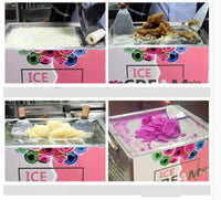 Small Fried Ice cream Roll Machine Fried ice cream Home Use Rolling Stainless Stell Fried Ice pan Machinery