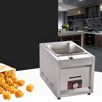 LPG Deep fryer Stainless Steel Gas Fryer Commercial Fryer 6L Single Tank Single Basket Gas Frying Machine Fried Chicken