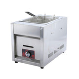 LPG Deep fryer Stainless Steel Gas Fryer Commercial Fryer 6L Single Tank Single Basket Gas Frying Machine Fried Chicken