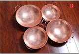 Pure Copper Handmade Frying Pan Cookware Pot Purple Double Handle Cooking