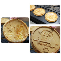 LPG gas coin waffle maker machine round shape waffle machine panda waffle