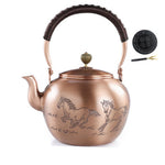 Pure Copper Tea Kettle Teapot with Lid Handle Exquisite Thick Handmade High Quality Gift